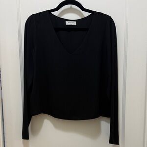 Babaton Black V-Neck Blouse
